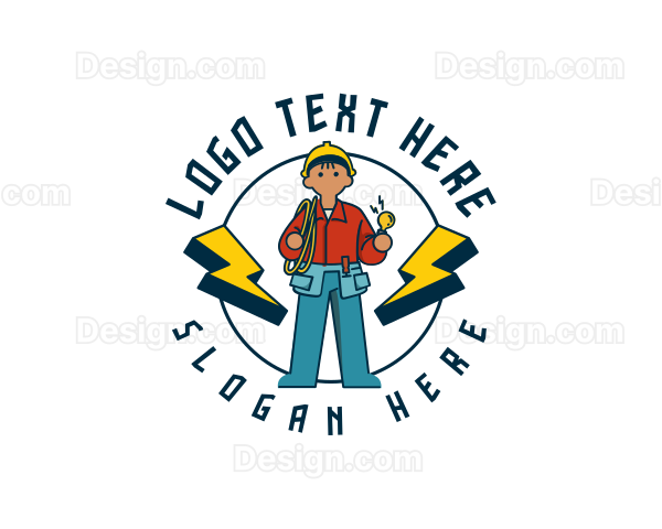 Electrician Power Repair Logo