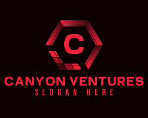 Red Hexagon Letter logo design