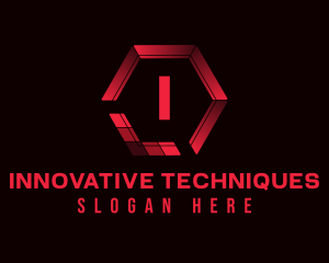 Red Hexagon Letter logo design