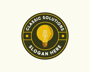 Light Bulb Badge logo design