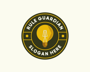 Light Bulb Badge logo design