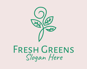 Organic Green Sprout Leaves logo design
