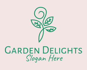 Organic Green Sprout Leaves logo design