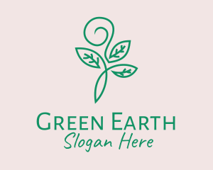 Organic Green Sprout Leaves logo design