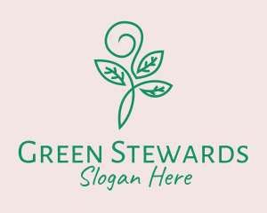 Organic Green Sprout Leaves logo design