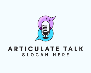 Talk Radio Podcast Mic logo design