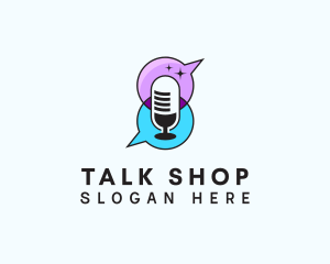 Talk Radio Podcast Mic logo design