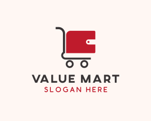 Wallet Shopping Cart logo design