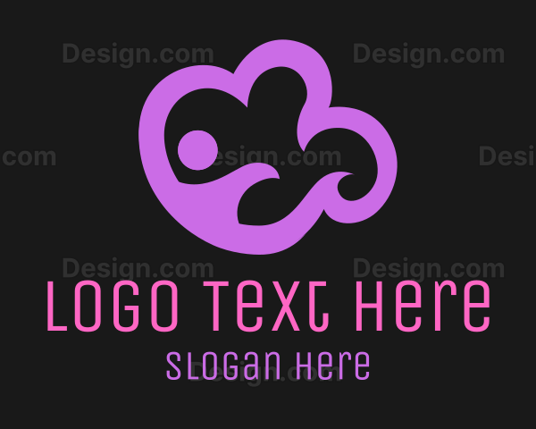 Purple Pink Cloud Person Logo