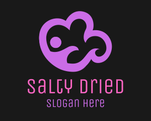 Purple Pink Cloud Person logo design