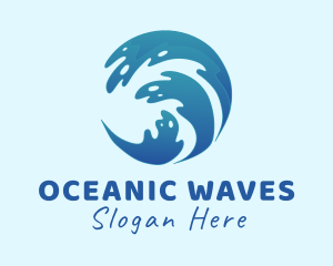 Beach Surfing Wave  logo design