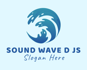 Beach Surfing Wave  logo design