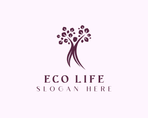 Feminine Wellness Woman Tree logo design