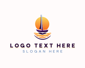 Sunset Sailing Boat logo