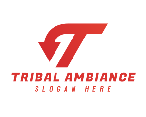 Red Arrow Letter T logo design