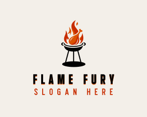 BBQ Flame Chicken logo design