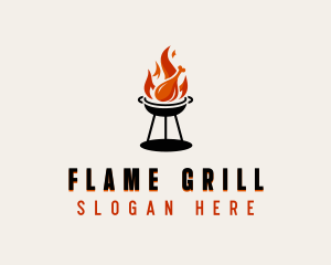 BBQ Flame Chicken logo design