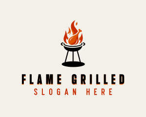 BBQ Flame Chicken logo design