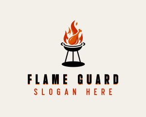 BBQ Flame Chicken logo design