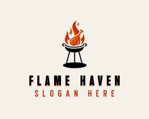 BBQ Flame Chicken logo design