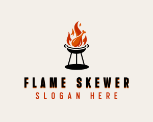 BBQ Flame Chicken logo design