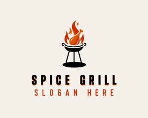 BBQ Flame Chicken logo design