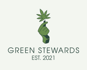 Green Hand Cannabis  logo design