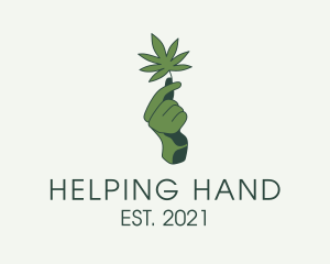 Green Hand Cannabis  logo design