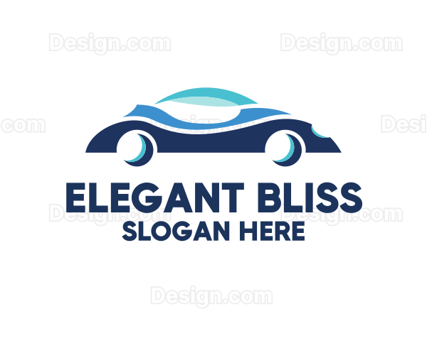 Futuristic Blue Car Logo