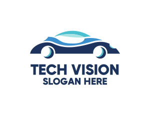 Futuristic Blue Car logo design