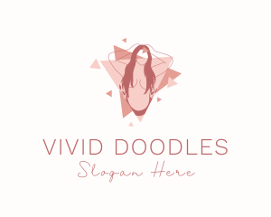 Nude Woman Triangle logo design