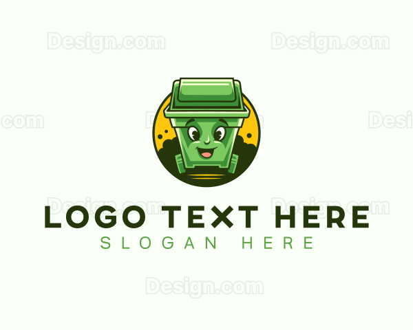 Trash Bin Mascot Logo