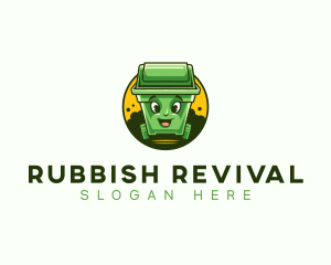 Trash Bin Mascot logo