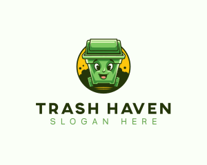 Trash Bin Mascot logo design