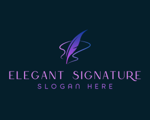 Quill Feather Author logo design