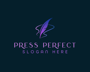 Quill Feather Author logo design