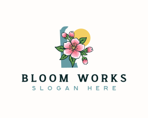 Delaware Peach Blossom logo design