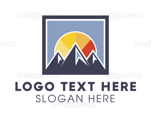 Sunset Mountain Frame Logo