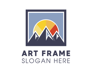 Sunset Mountain Frame  logo design