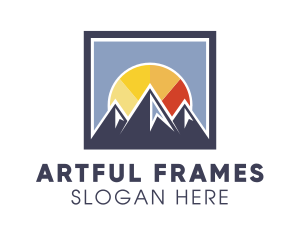 Sunset Mountain Frame  logo design