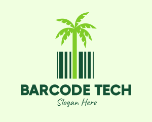 Green Coconut Tree Barcode logo