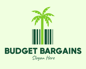 Green Coconut Tree Barcode logo design