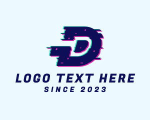 Digital Glitch Letter D logo