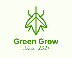 Green Leaf Insect logo design