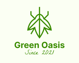 Green Leaf Insect logo design