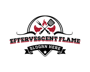 Flame Chicken Grilled  logo design