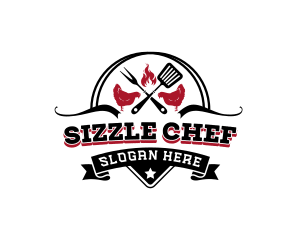 Flame Chicken Grilled  logo design