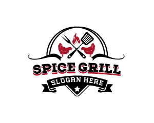 Flame Chicken Grilled  logo design