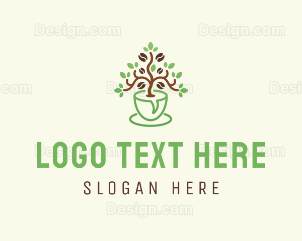 Natural Coffee Plant Logo