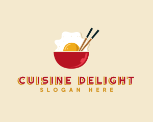 Egg Bowl Chopsticks logo design